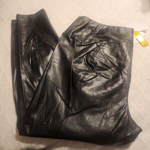 CATHERINE'S Plus Size          Black Faux Leather Pants
